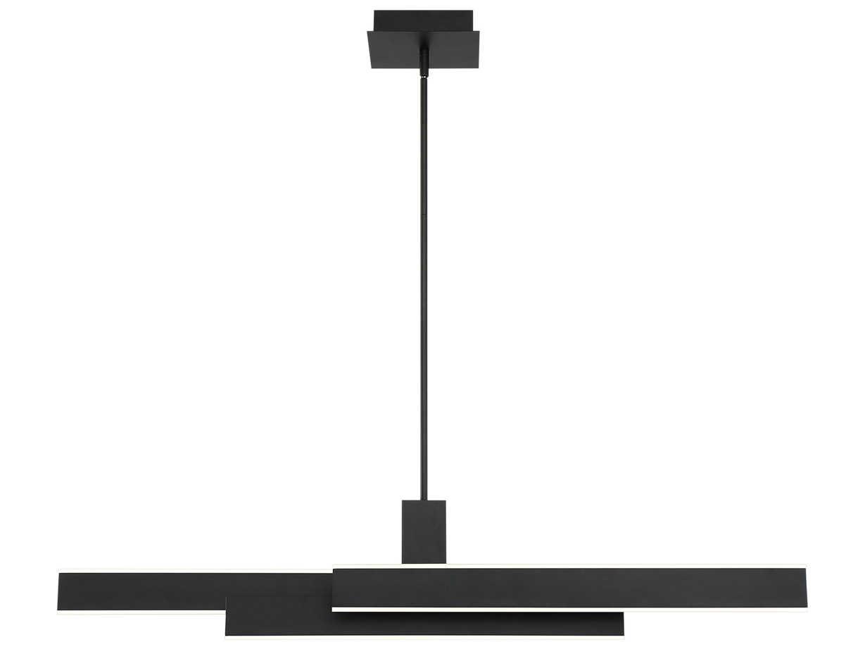 Eurofase Cameno 1-Light Matte Black LED Geometric Linear Island Pendant