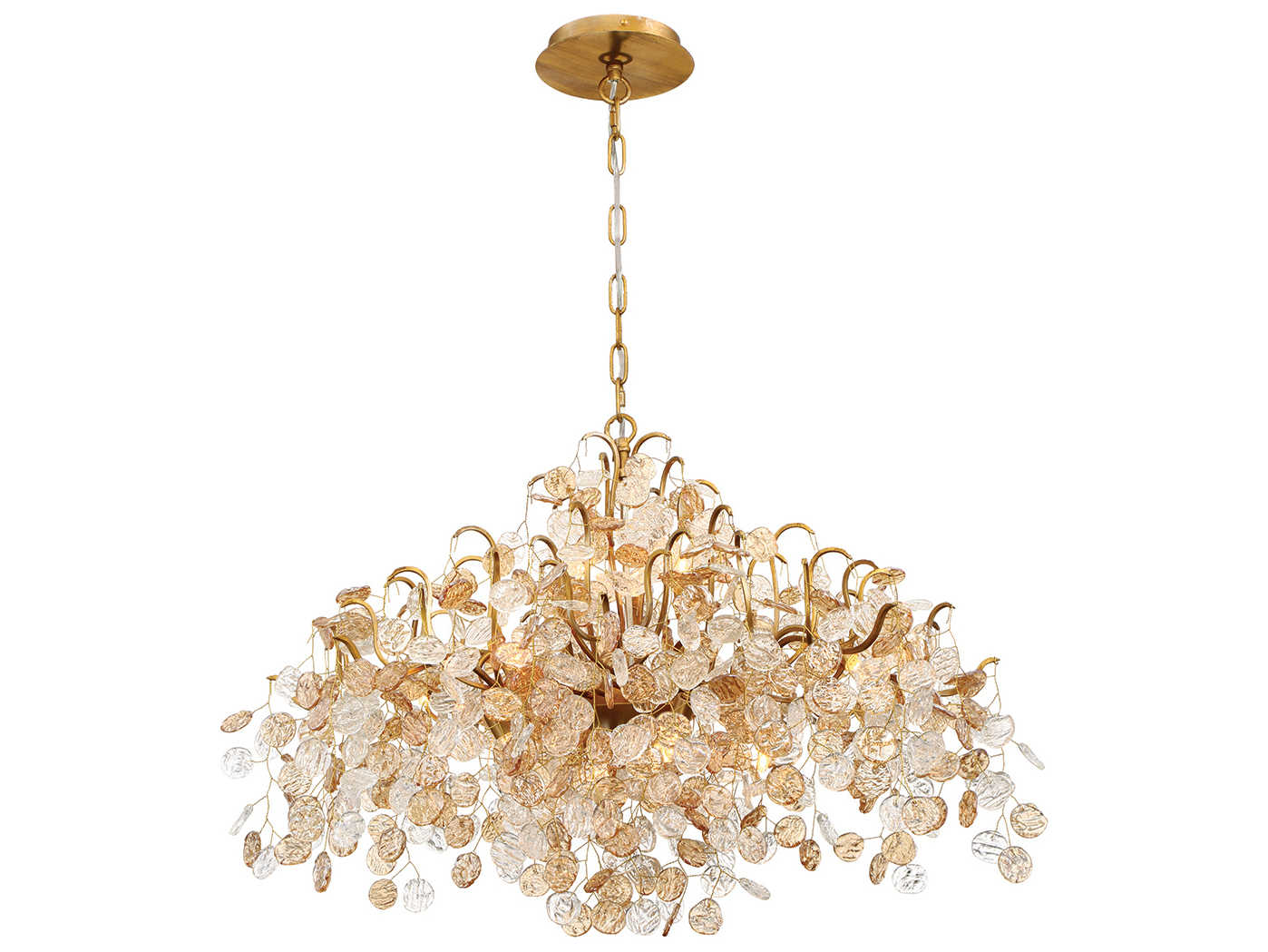 Eurofase Campobasso 8-Light Antique Gold Gray Glass Pendant