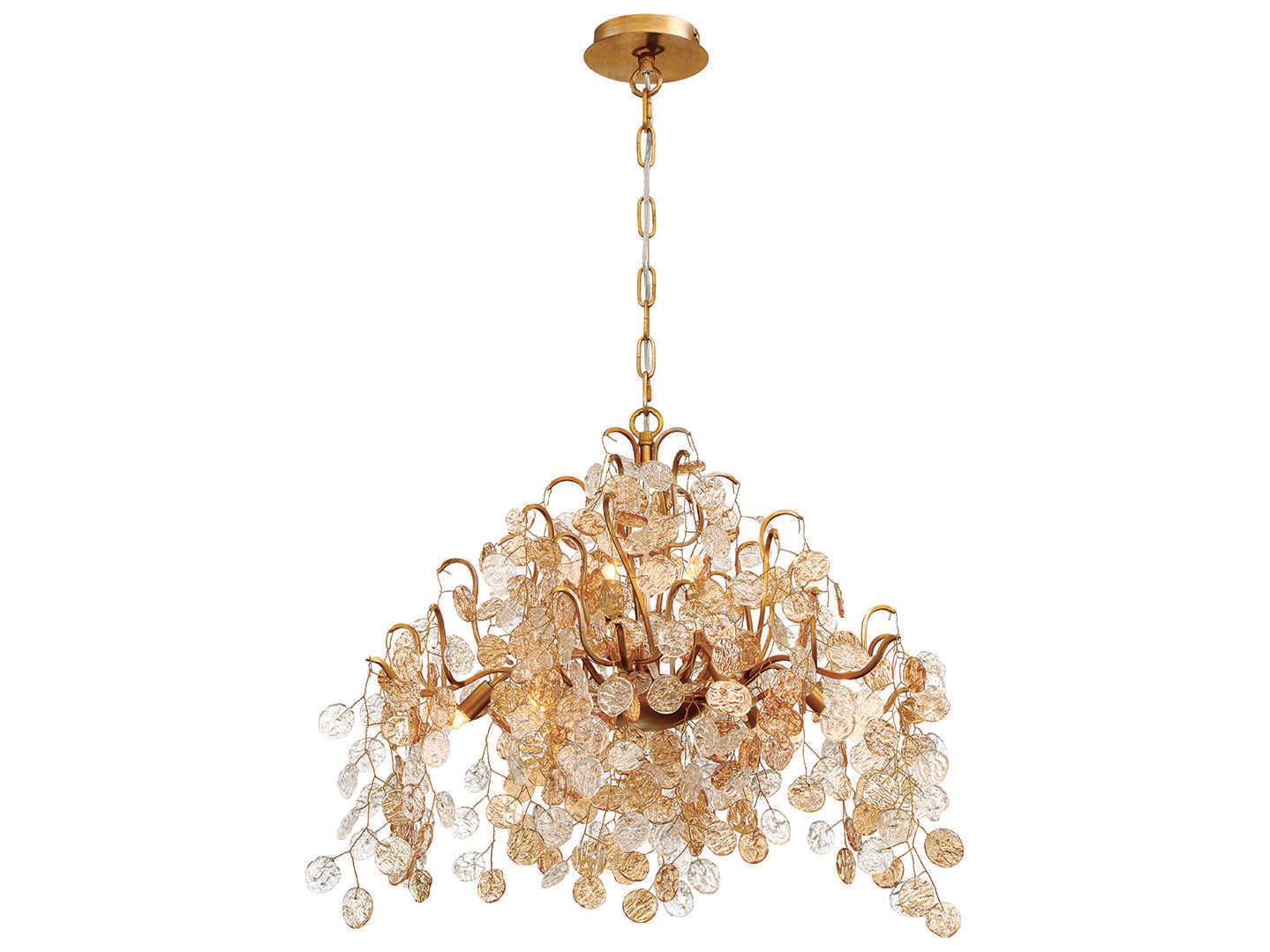 Eurofase Campobasso 11-Light Antique Gold Glass Pendant