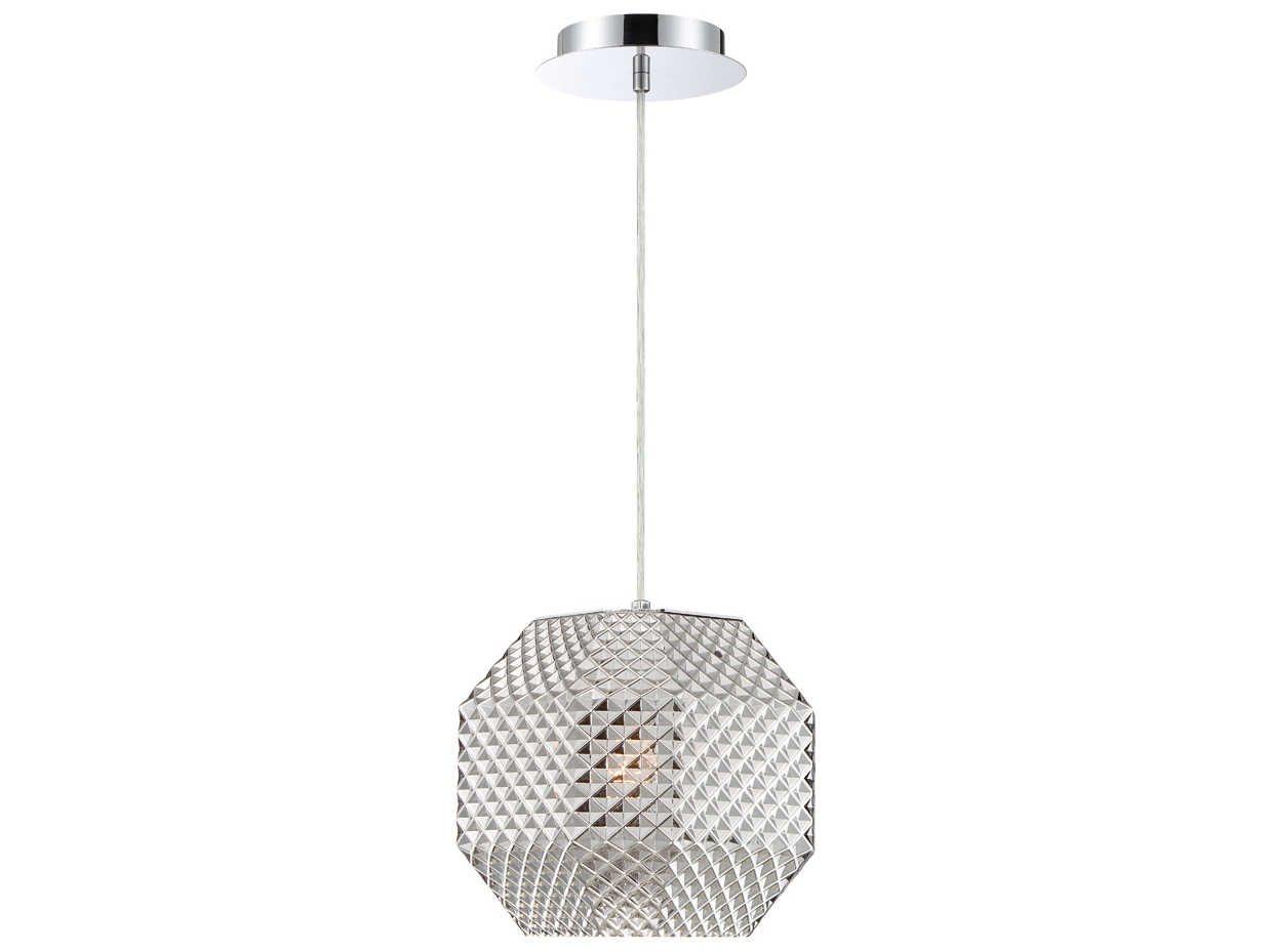 Eurofase Catalda 1-Light Chrome Gray Glass Geometric Pendant