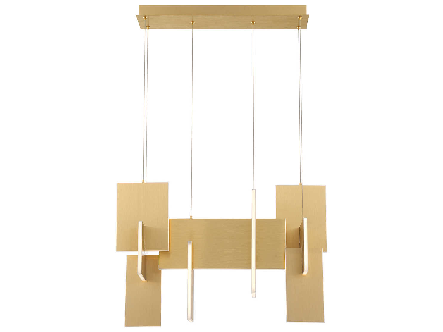 Eurofase Coburg 1-Light Painting Bronze LED Geometric Linear Island Pendant