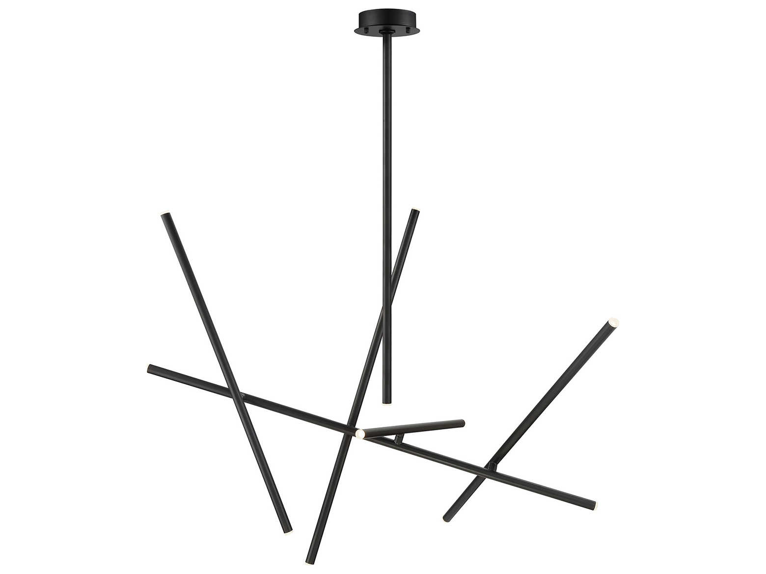 Eurofase Crossroads 10-Light Black LED Geometric Linear Island Pendant