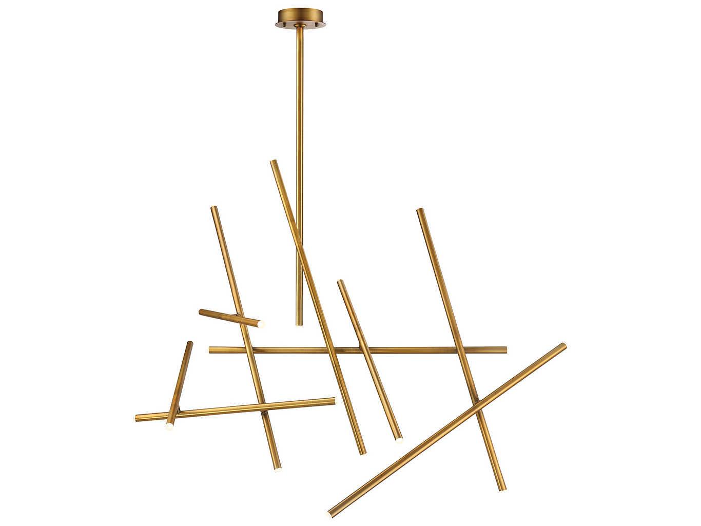 Eurofase Crossroads 18-Light8-Light Antique Brass LED Linear Island Pendant