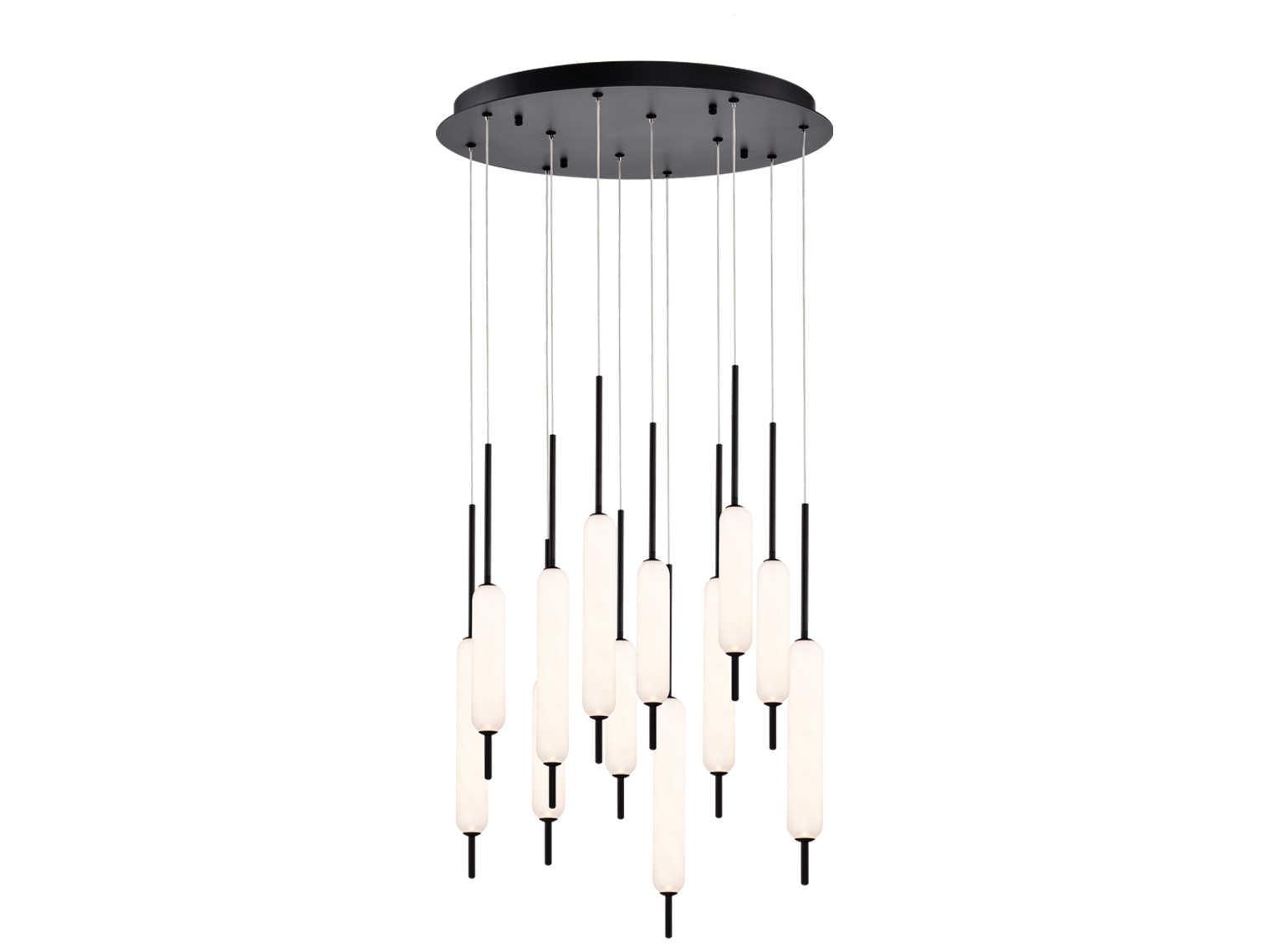 Eurofase Cumberland 12-Light Black Glass LED Pendant