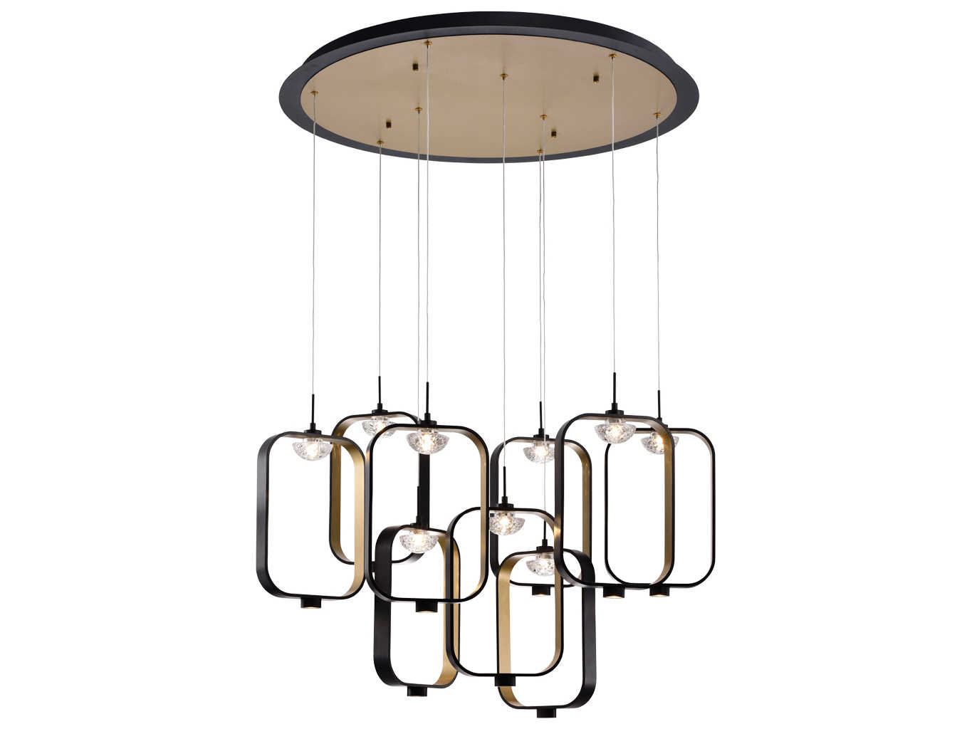 Eurofase Dagmar 9-Light Black Glass LED Geometric Pendant
