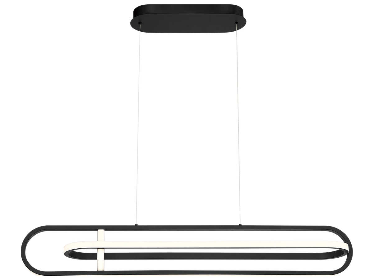 Eurofase Demark Matte Black LED Geometric Linear Island Pendant