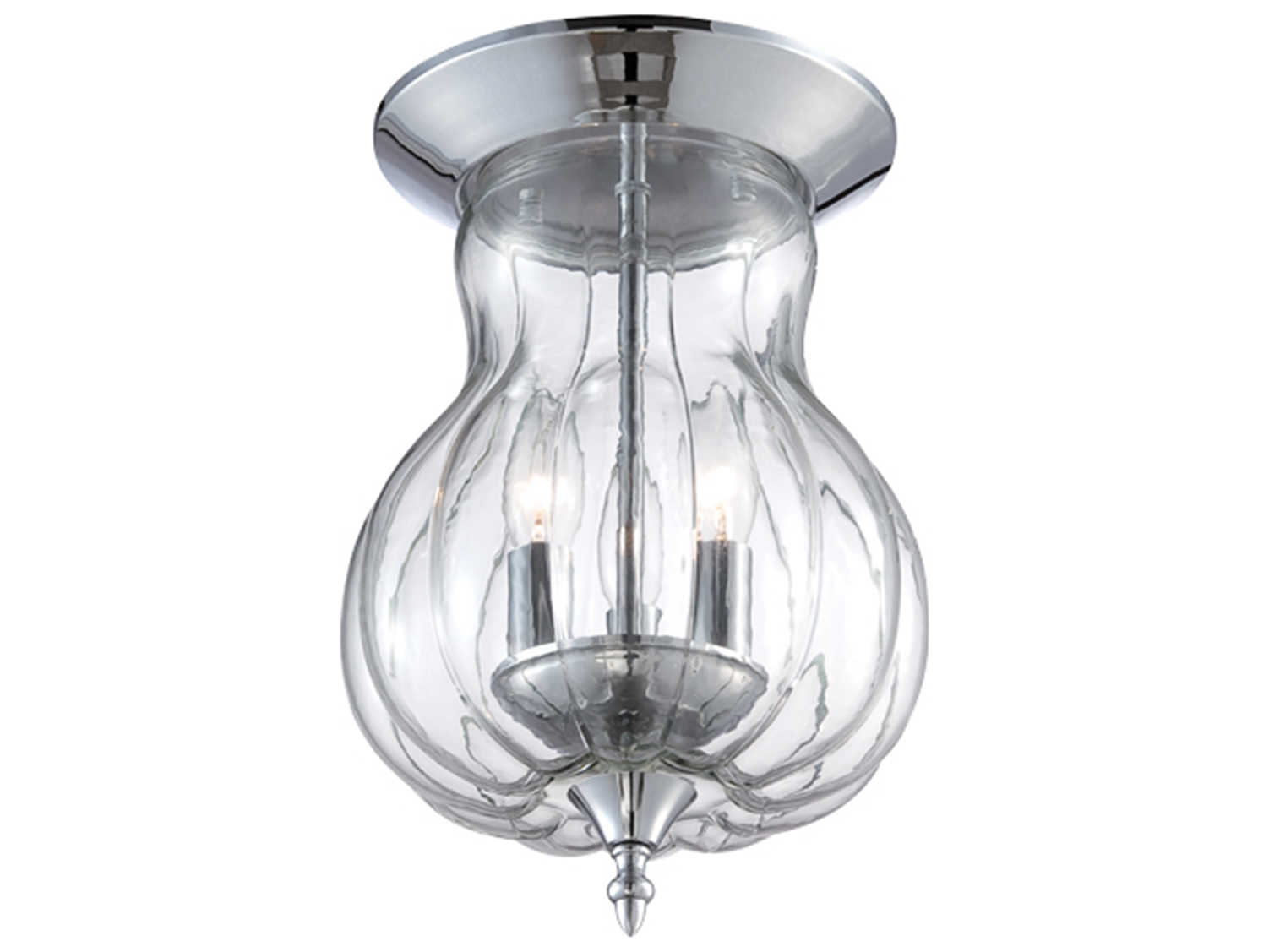 Eurofase Dupont 3-Light Chrome Glass Flush Mount