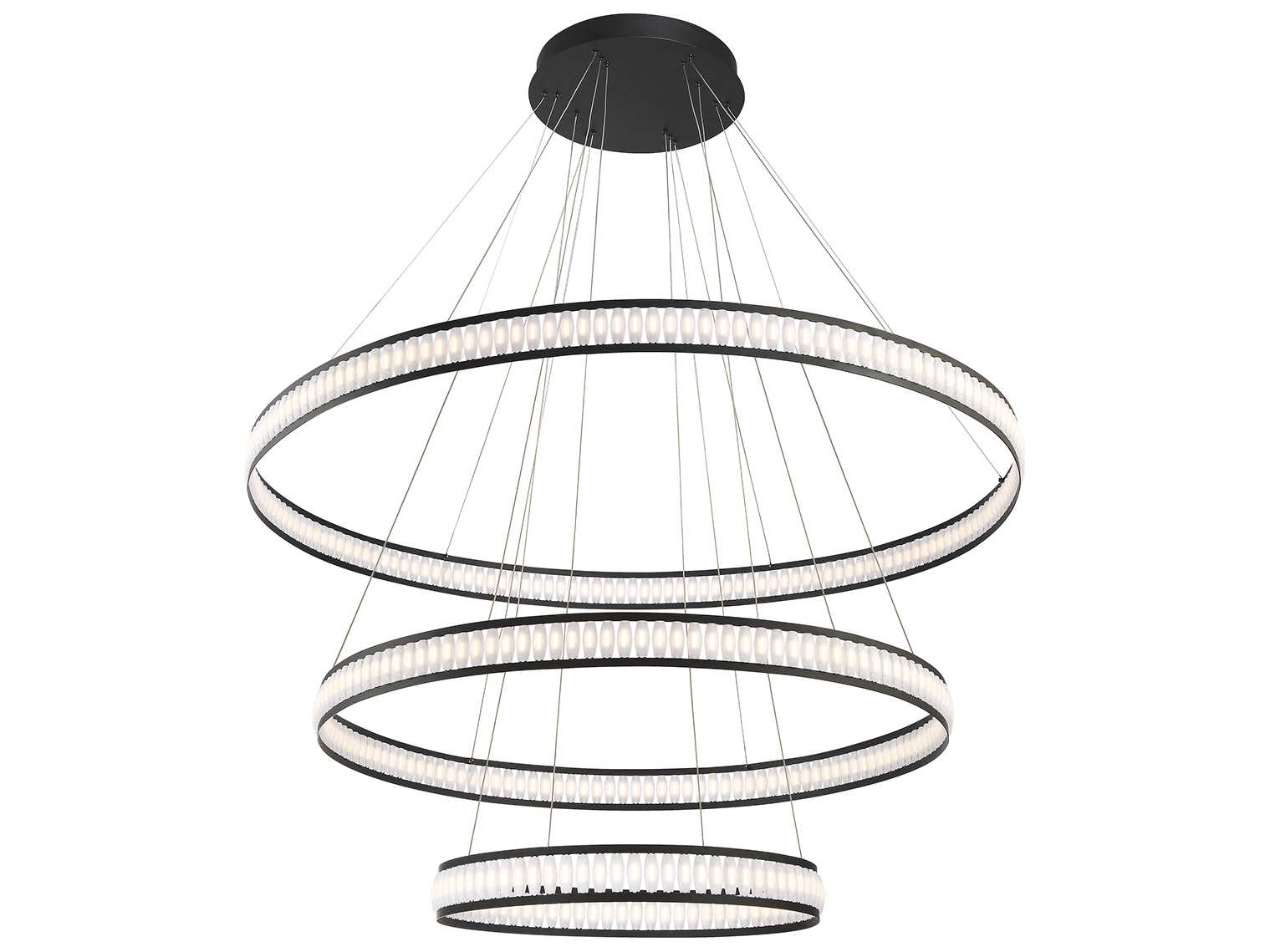 Eurofase Forster 376-Light Black LED Round Tiered Pendant