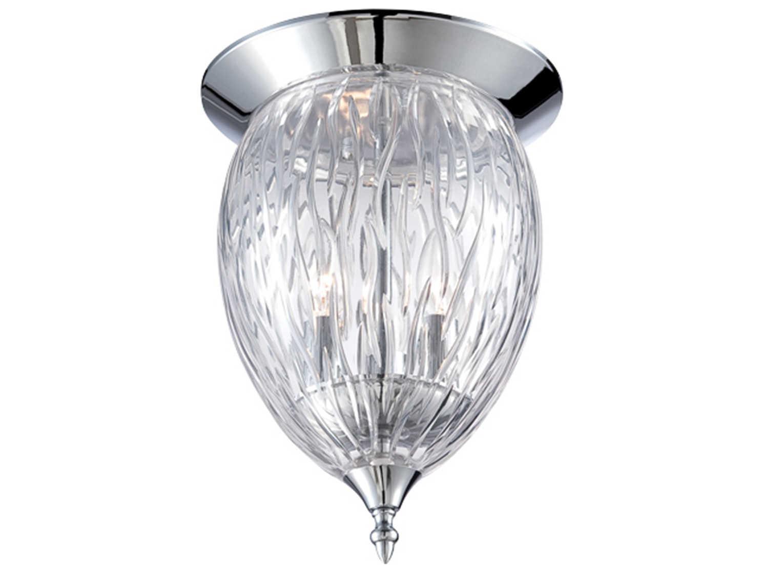 Eurofase Hazel 3-Light Chrome Glass Flush Mount