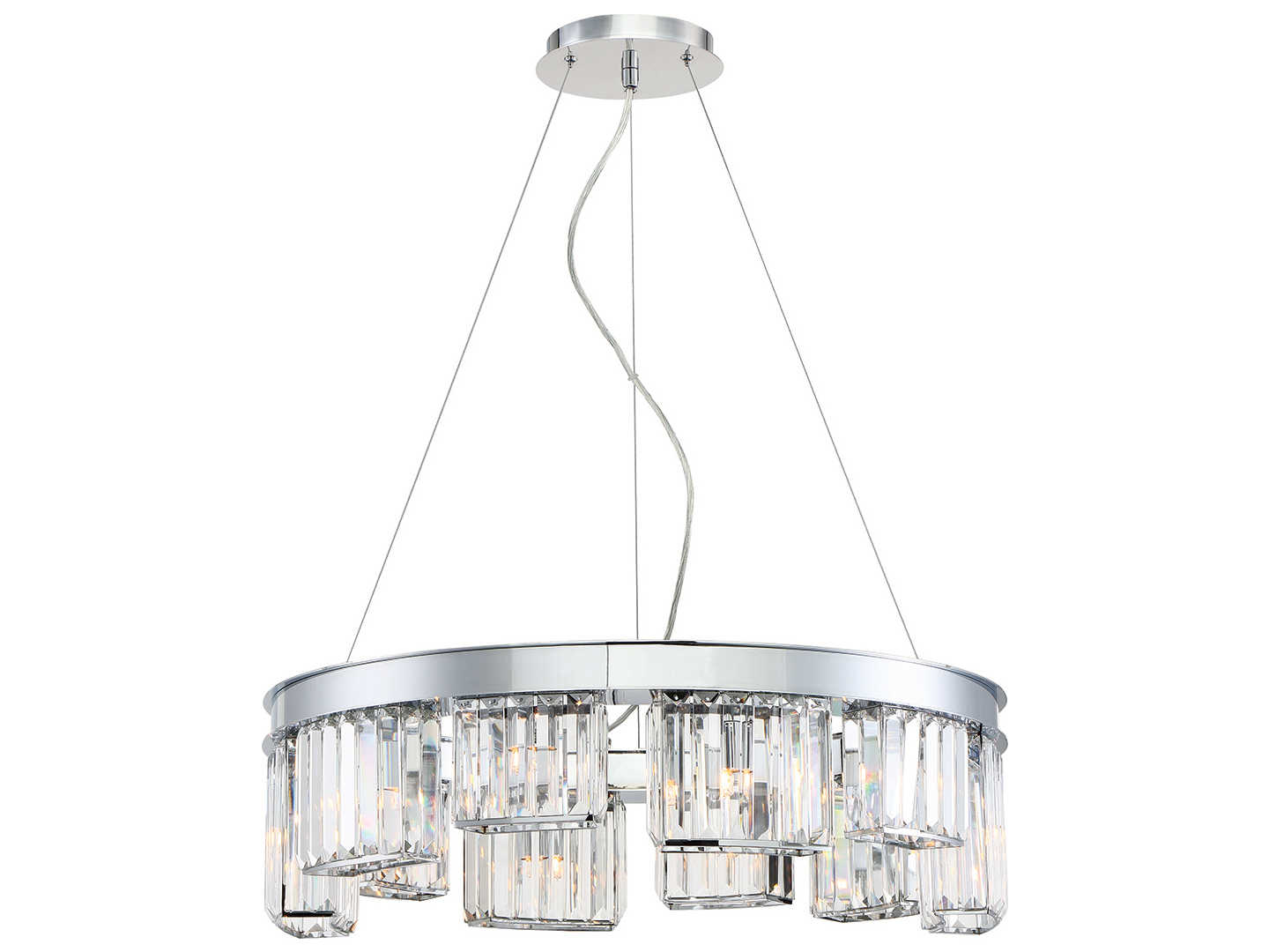 Eurofase Lumino 10-Light Chrome Crystal Glass Geometric Chandelier