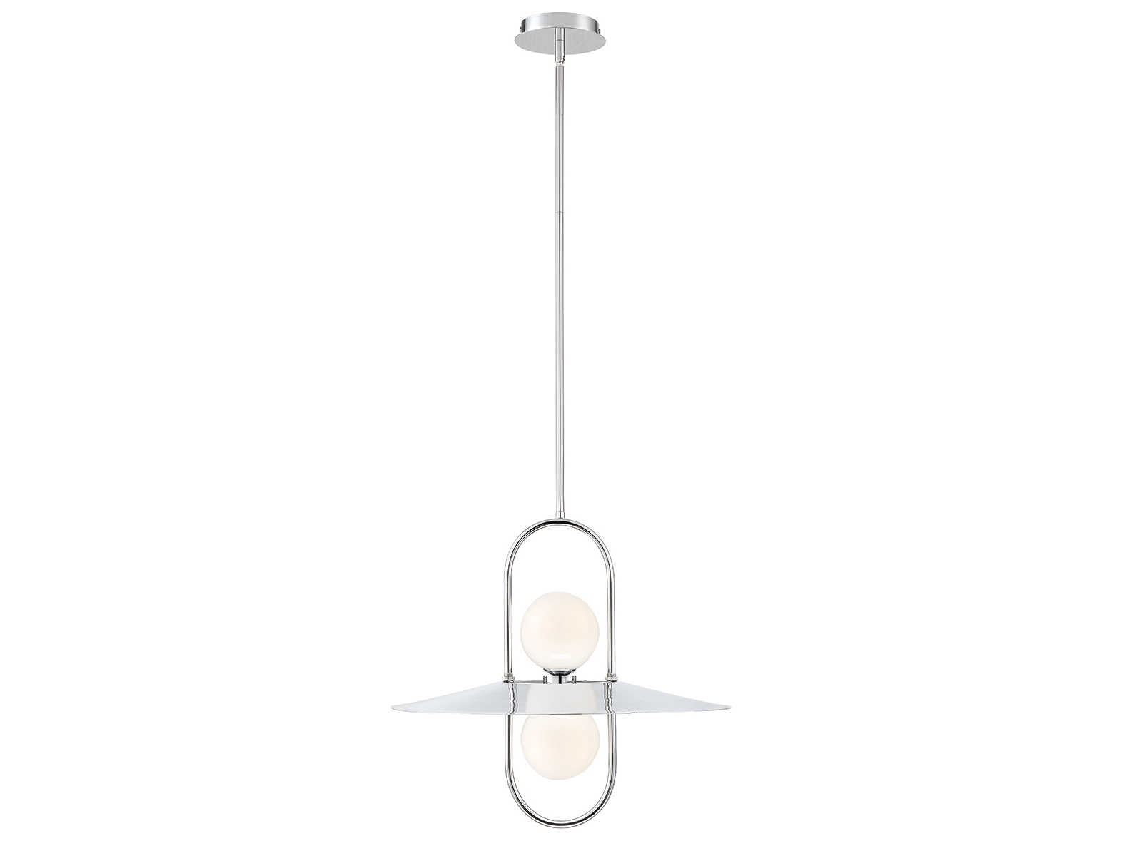 Eurofase Millbrook 2-Light Chrome Glass LED Globe Geometric Pendant