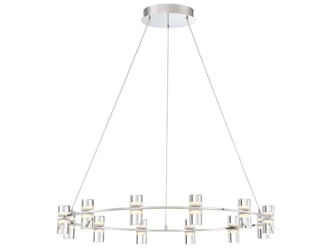 Eurofase Netto 12-Light Chrome LED Cylinder Round Chandelier