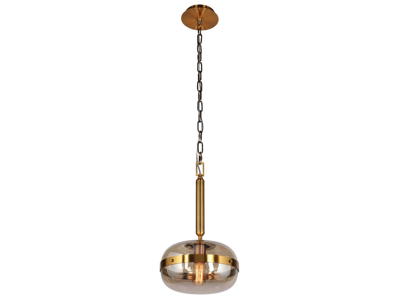 Eurofase Nottingham 1-Light Ancient Brass Glass Globe Mini Pendant