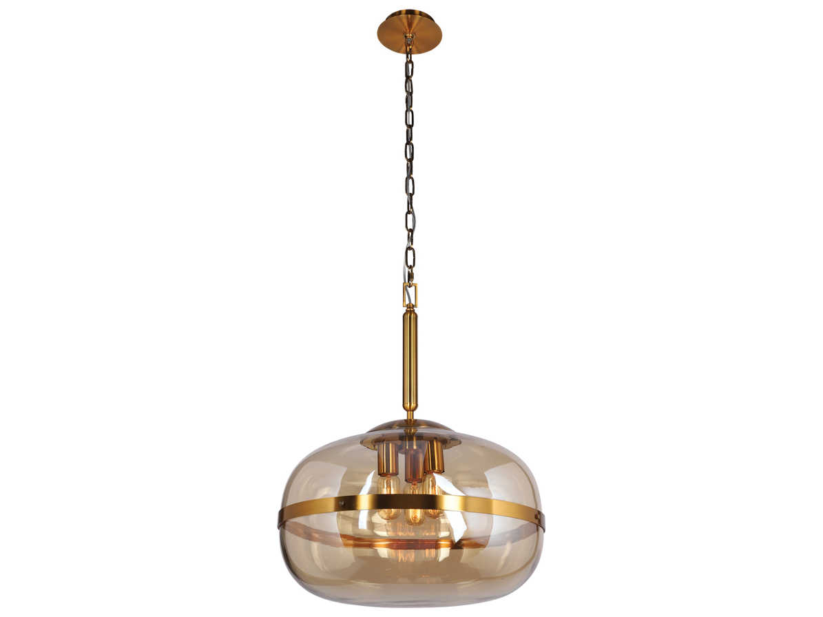 Eurofase Nottingham 3-Light Ancient Brass Glass Globe Pendant