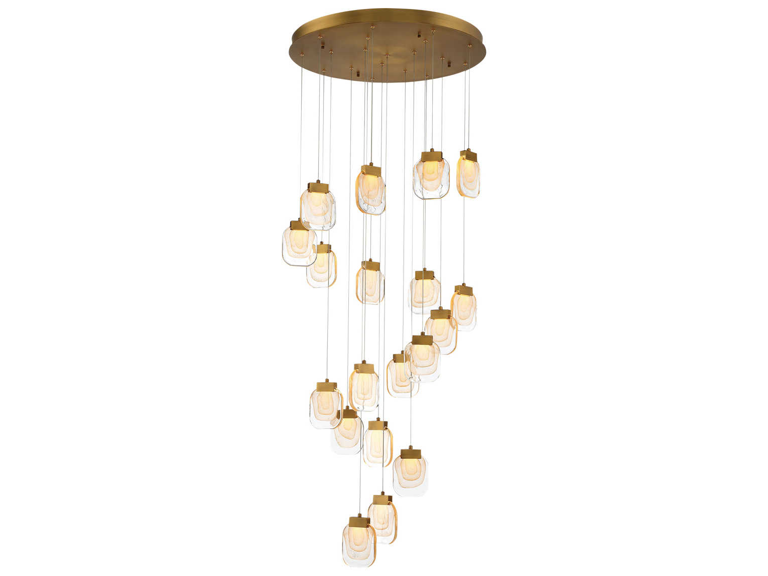 Eurofase Paget 19-Light9-Light Gold Glass LED Pendant