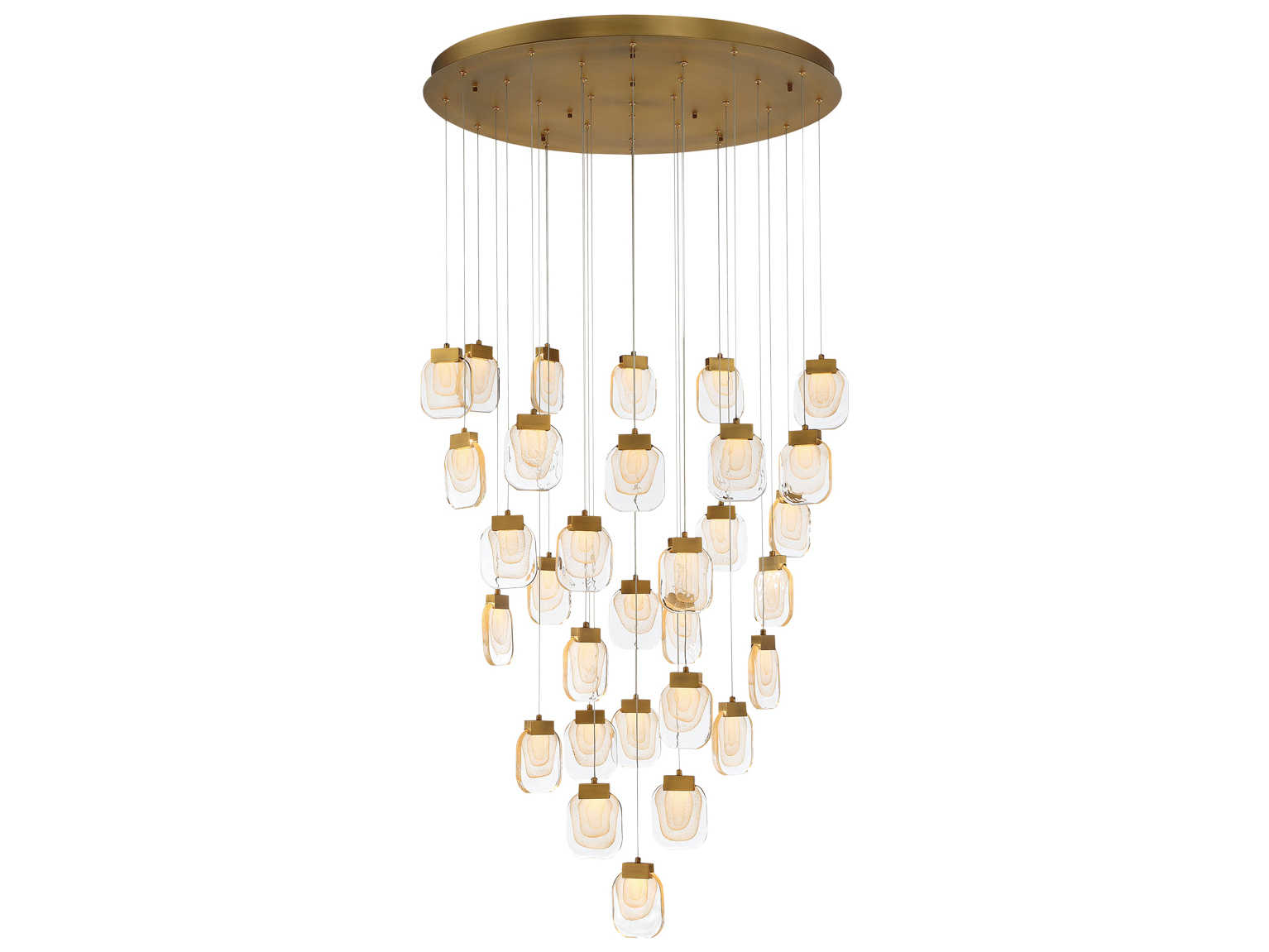 Eurofase Paget 31-Light Gold Glass LED Pendant
