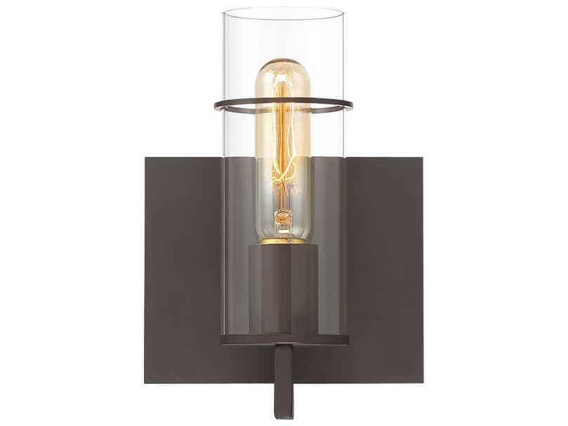 Eurofase Pista 1-Light Bronze Glass Wall Sconce
