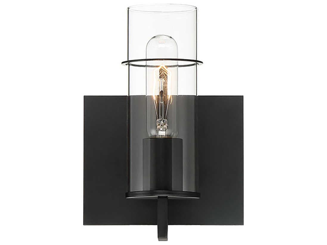 Eurofase Pista 1-Light Black Glass Wall Sconce