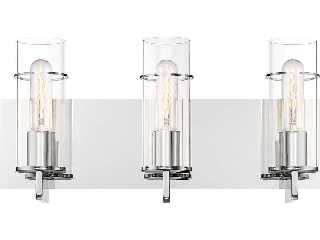 Eurofase Pista 3-Light Chrome Glass Vanity Light