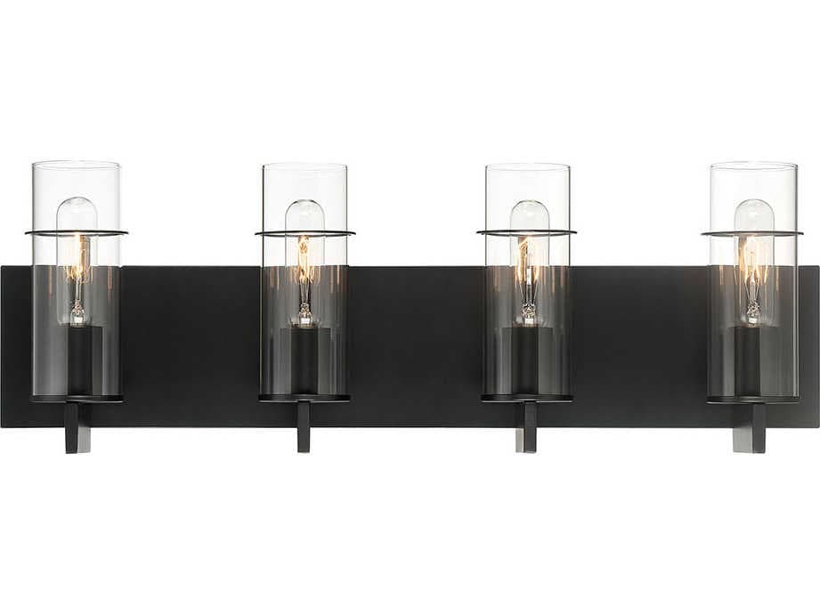 Eurofase Pista 4-Light Black Glass Vanity Light