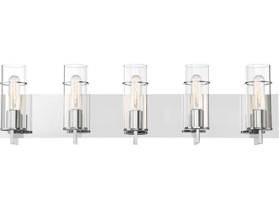 Eurofase Pista 5-Light Chrome Glass Vanity Light