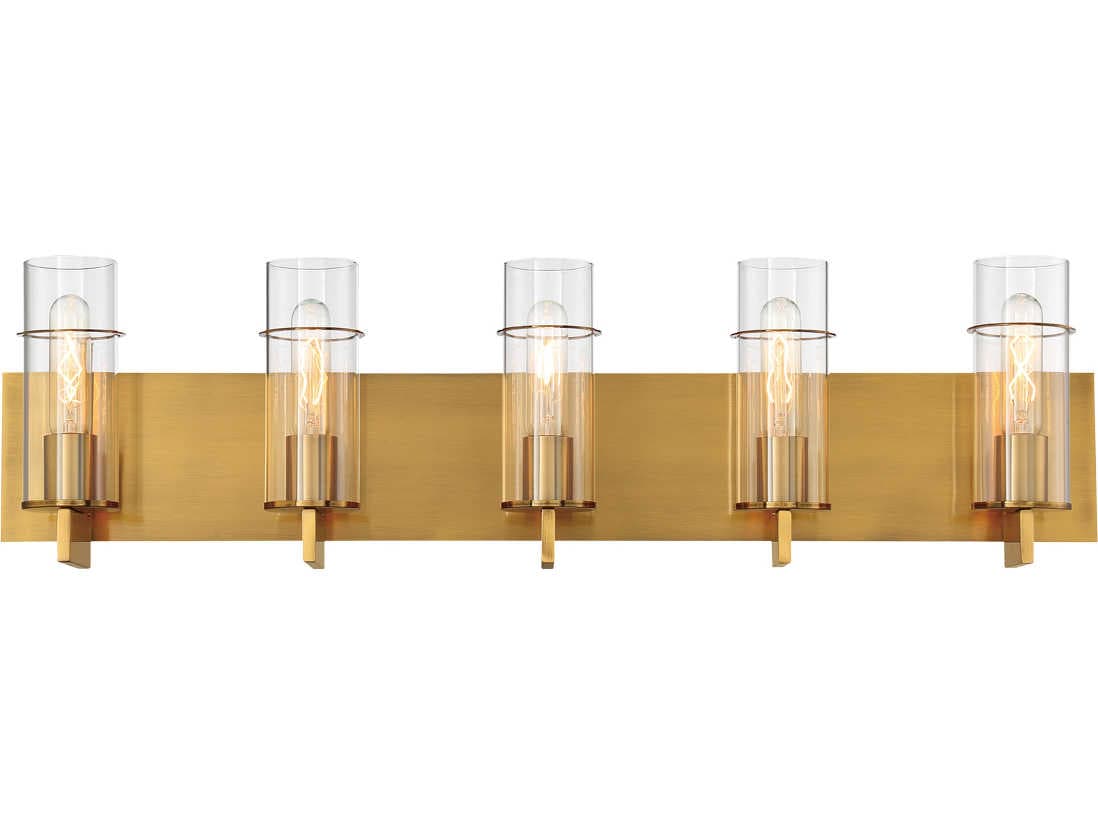 Eurofase Pista 5-Light Gold Glass Vanity Light