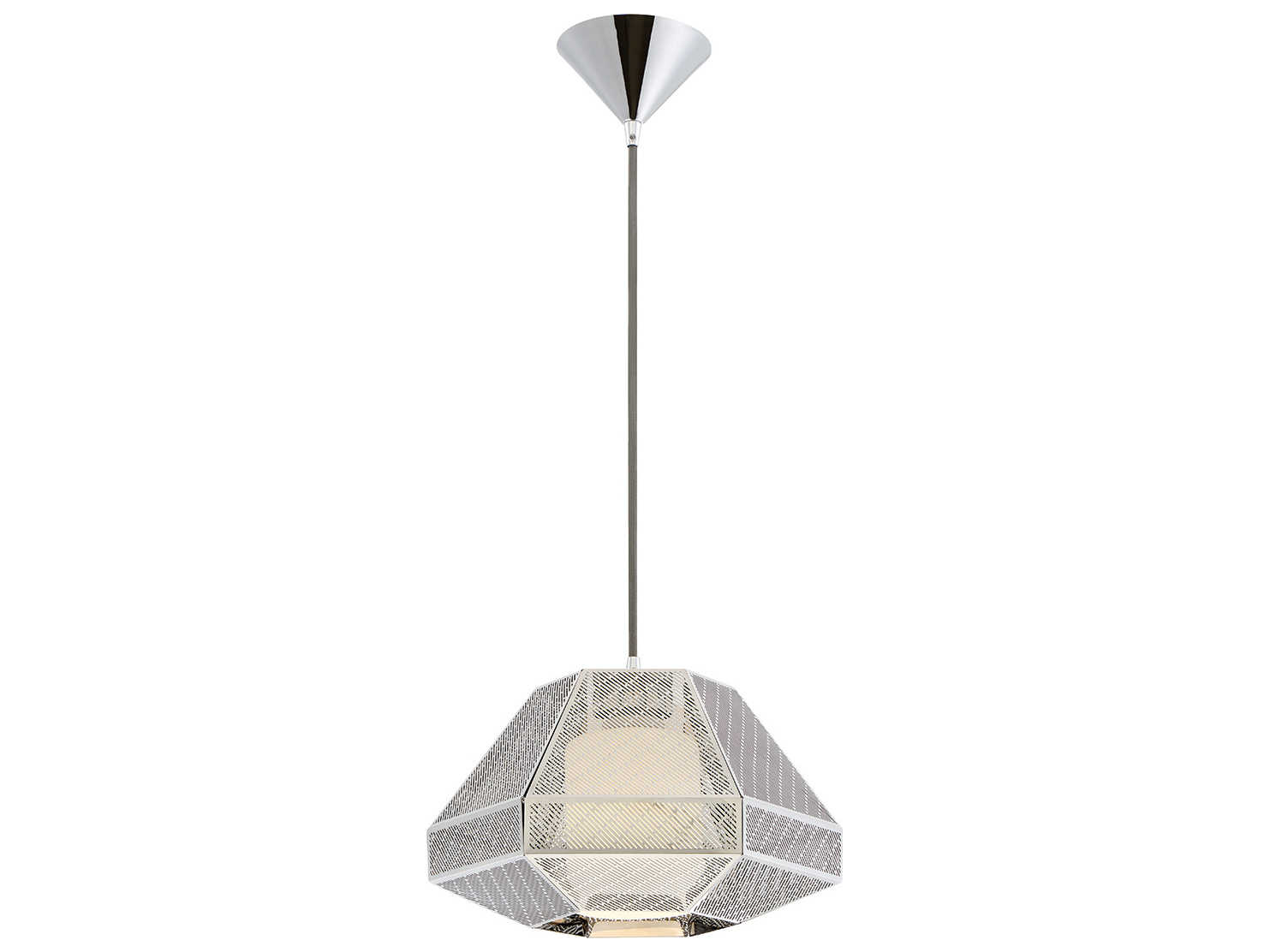 Eurofase Recinto 1-Light Chrome Glass Cylinder Geometric Mini Pendant