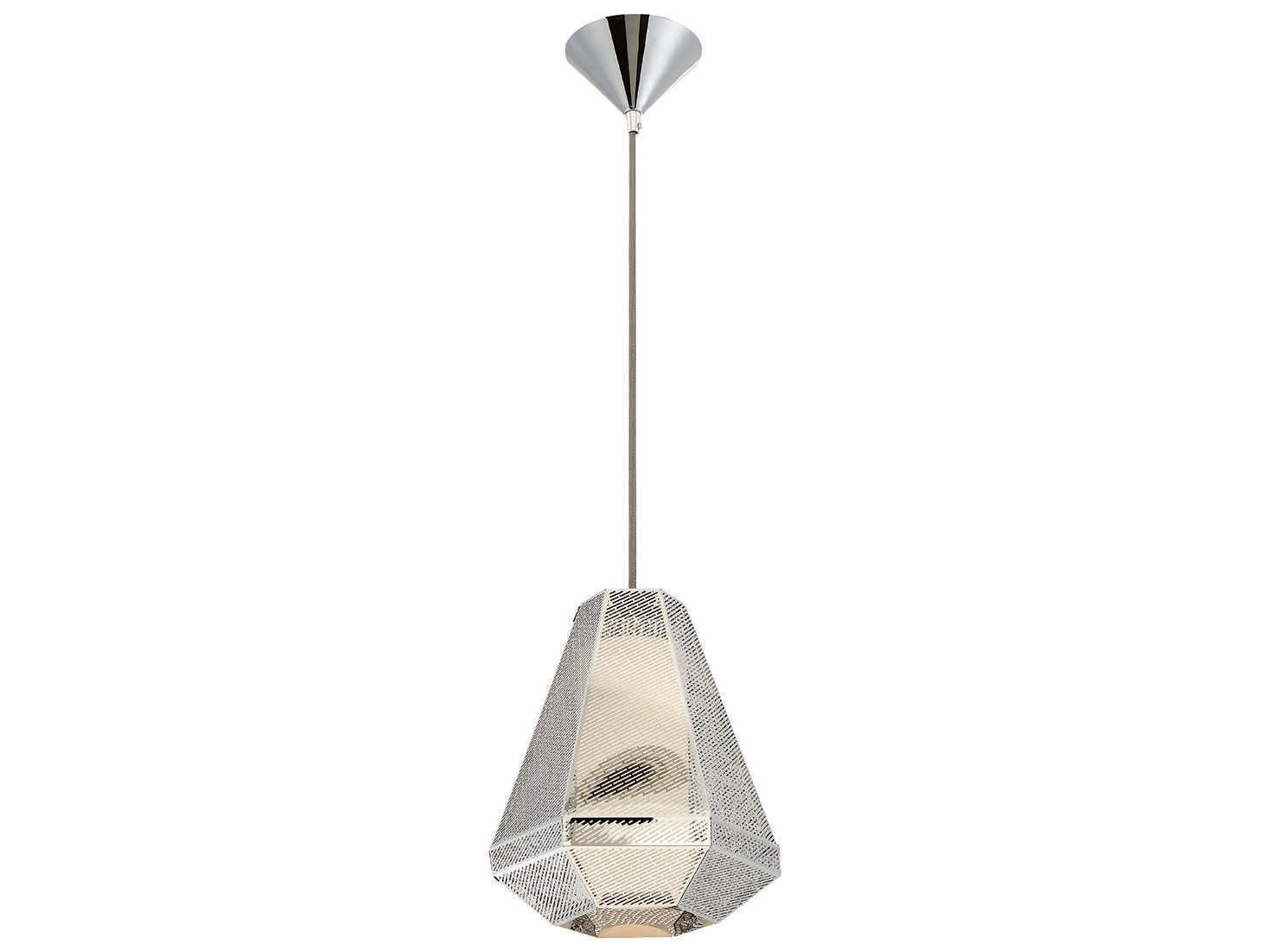 Eurofase Recinto 1-Light Chrome Glass Cylinder Geometric Mini Pendant