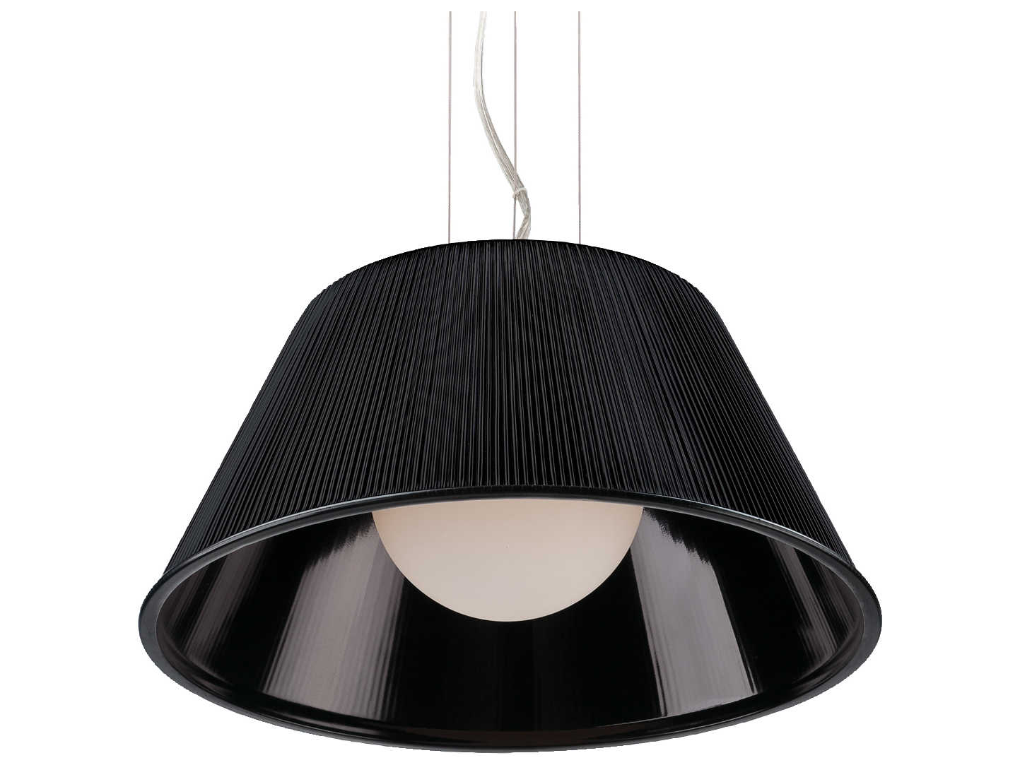 Eurofase Ribo 1-Light Chrome Black Glass Empire Globe Pendant