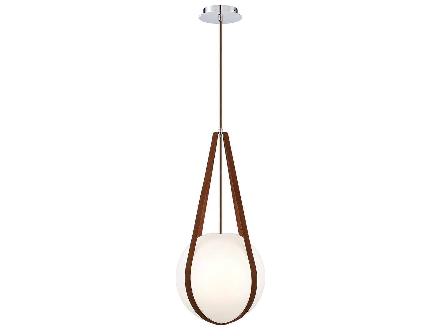 Eurofase Rosemount 1-Light Chrome White Glass Globe Pendant