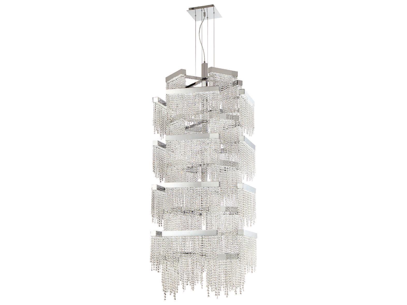 Eurofase Rossi 36-Light Chrome Crystal LED Tiered Chandelier