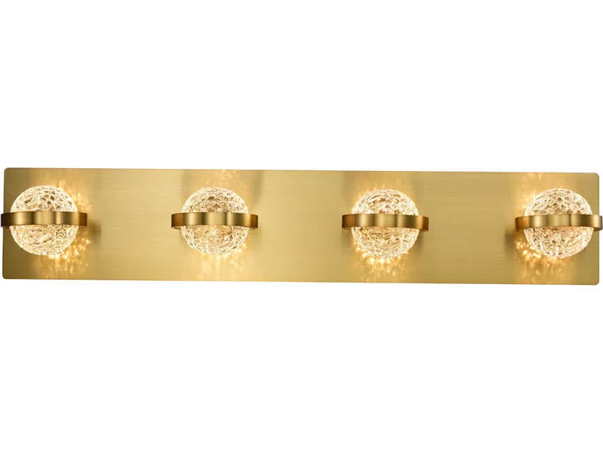 Eurofase Ryder 4-Light Gold Glass LED Vanity Light