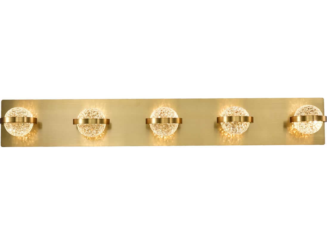 Eurofase Ryder 5-Light Gold Glass LED Vanity Light