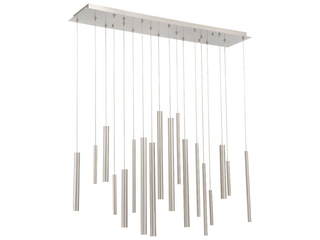 Eurofase Santana 18-Light8-Light Satin Nickel LED Cylinder Linear Island Pendant