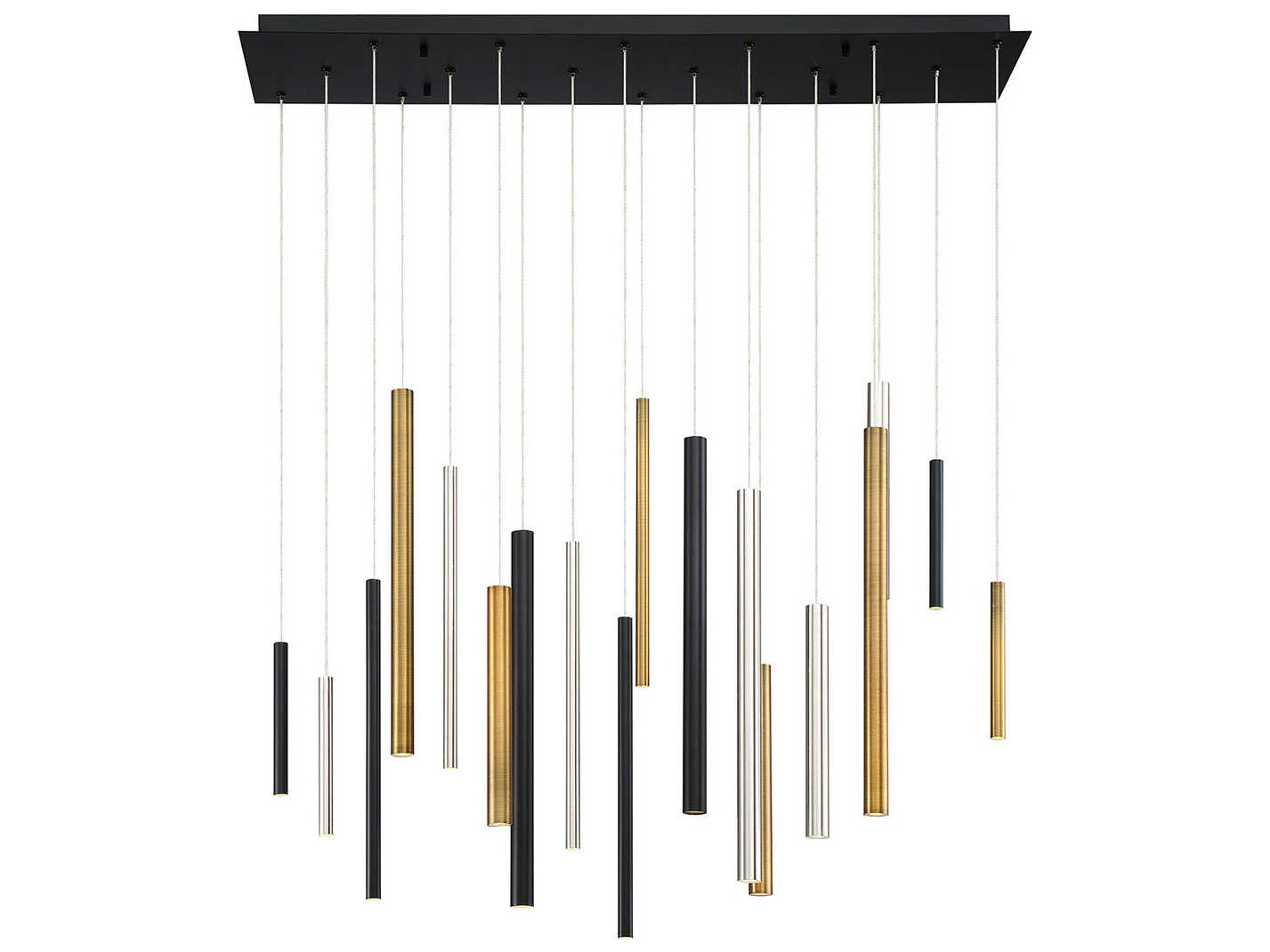 Eurofase Santana 18-Light8-Light Black Multi LED Cylinder Linear Island Pendant