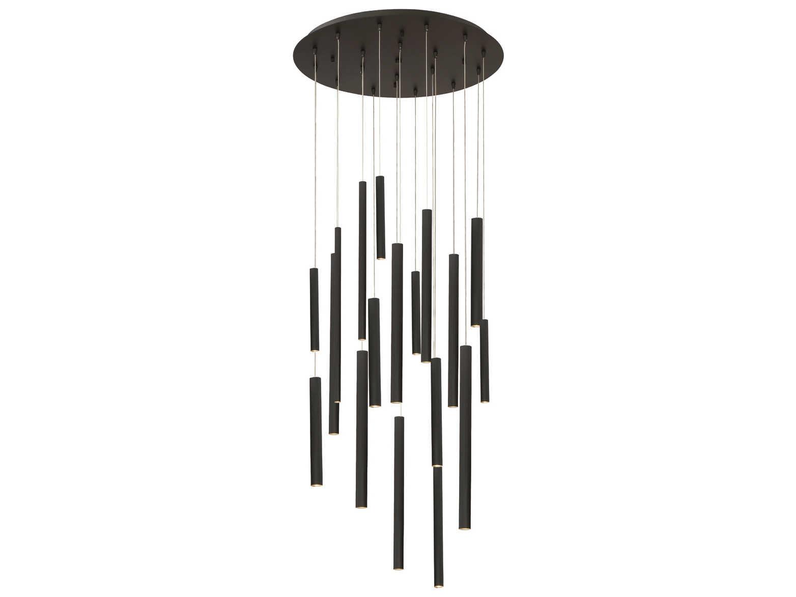 Eurofase Santana 18-Light8-Light Black LED Cylinder Pendant