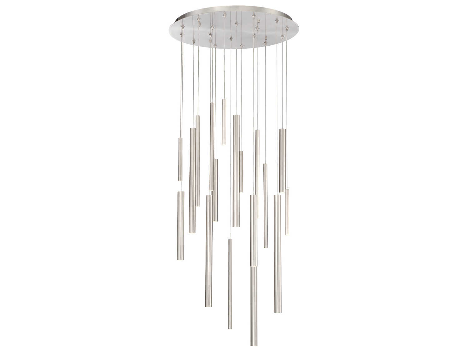 Eurofase Santana 18-Light8-Light Satin Nickel LED Cylinder Pendant
