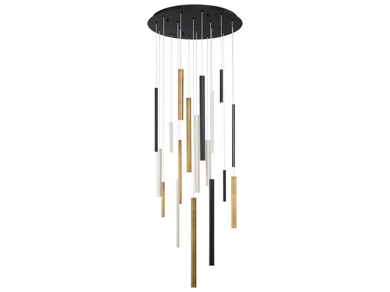 Eurofase Santana 18-Light8-Light Black Multi LED Cylinder Pendant