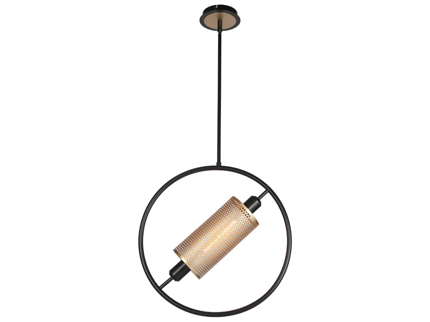 Eurofase Seamore 1-Light Black Cylinder Round Pendant