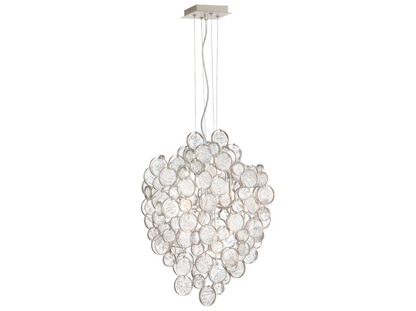 Eurofase Trento 7-Light Champagne Silver Glass Chandelier