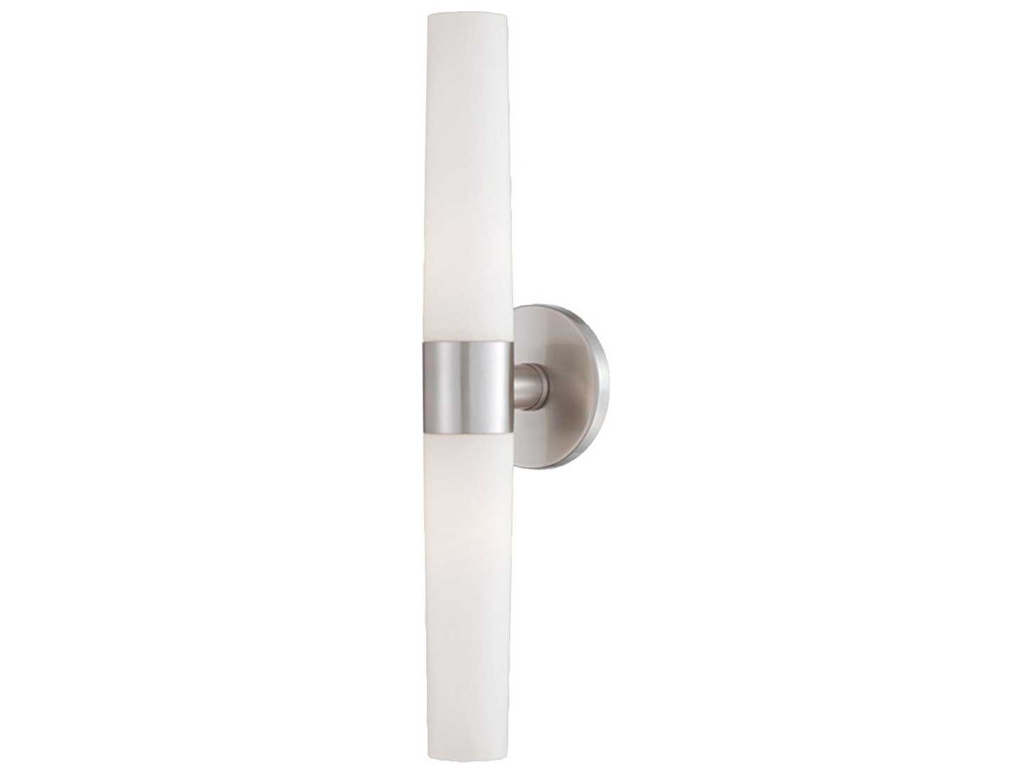 Eurofase Vesper 2-Light Brushed Nickel Glass Wall Sconce