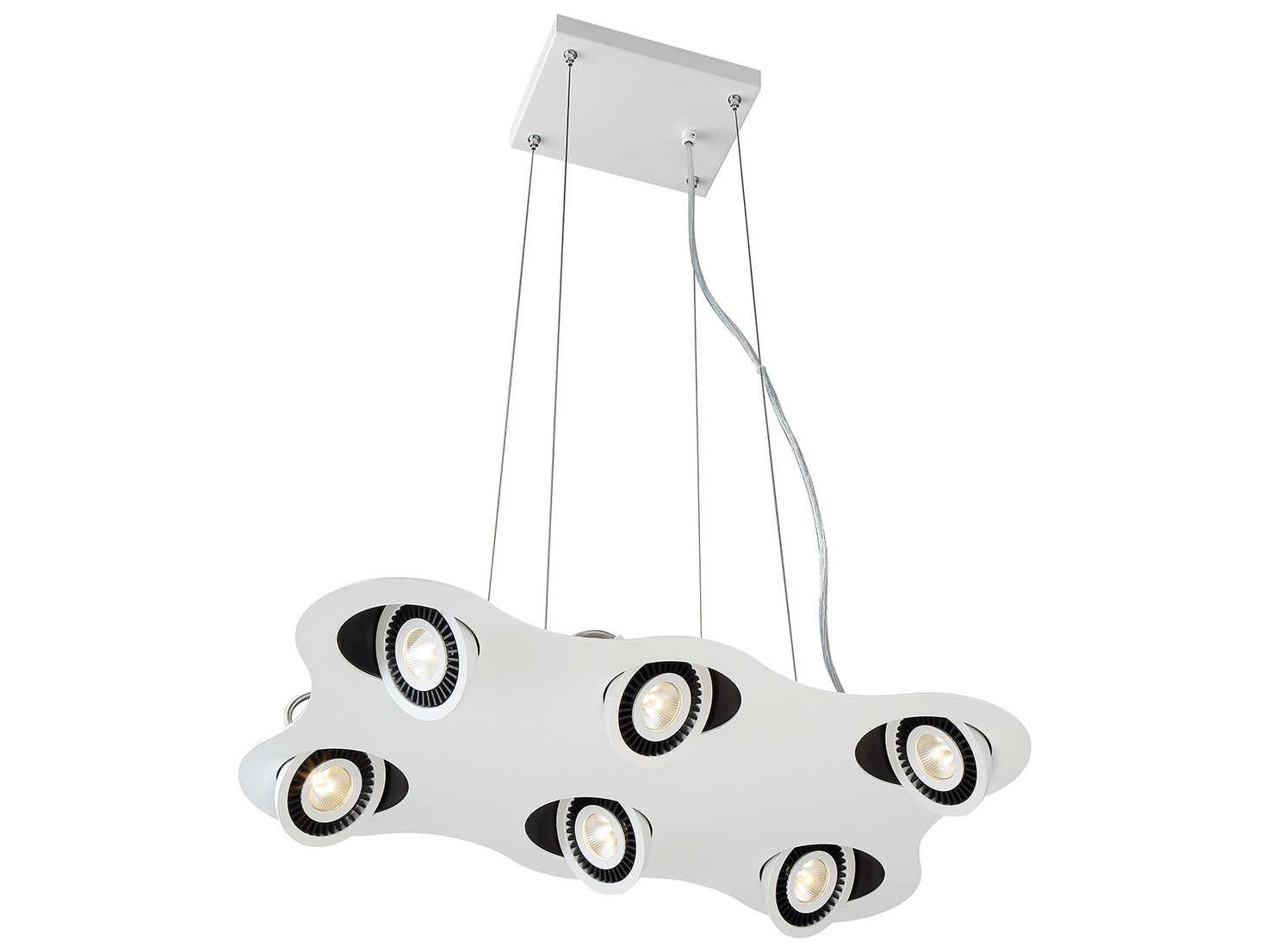 Eurofase Vision 6-Light White Black LED Round Island Pendant