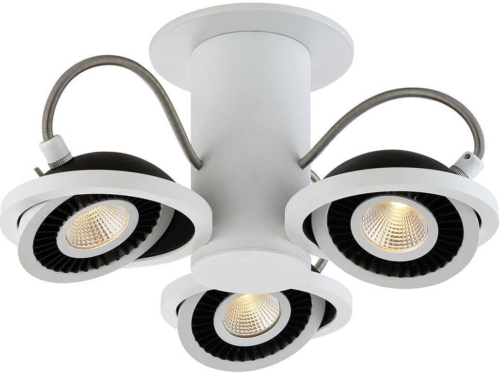 Eurofase Vision 3-Light White Black LED Round Semi Flush Mount