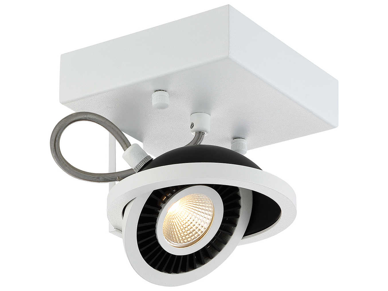 Eurofase Vision 1-Light White Black LED Round Spot Light