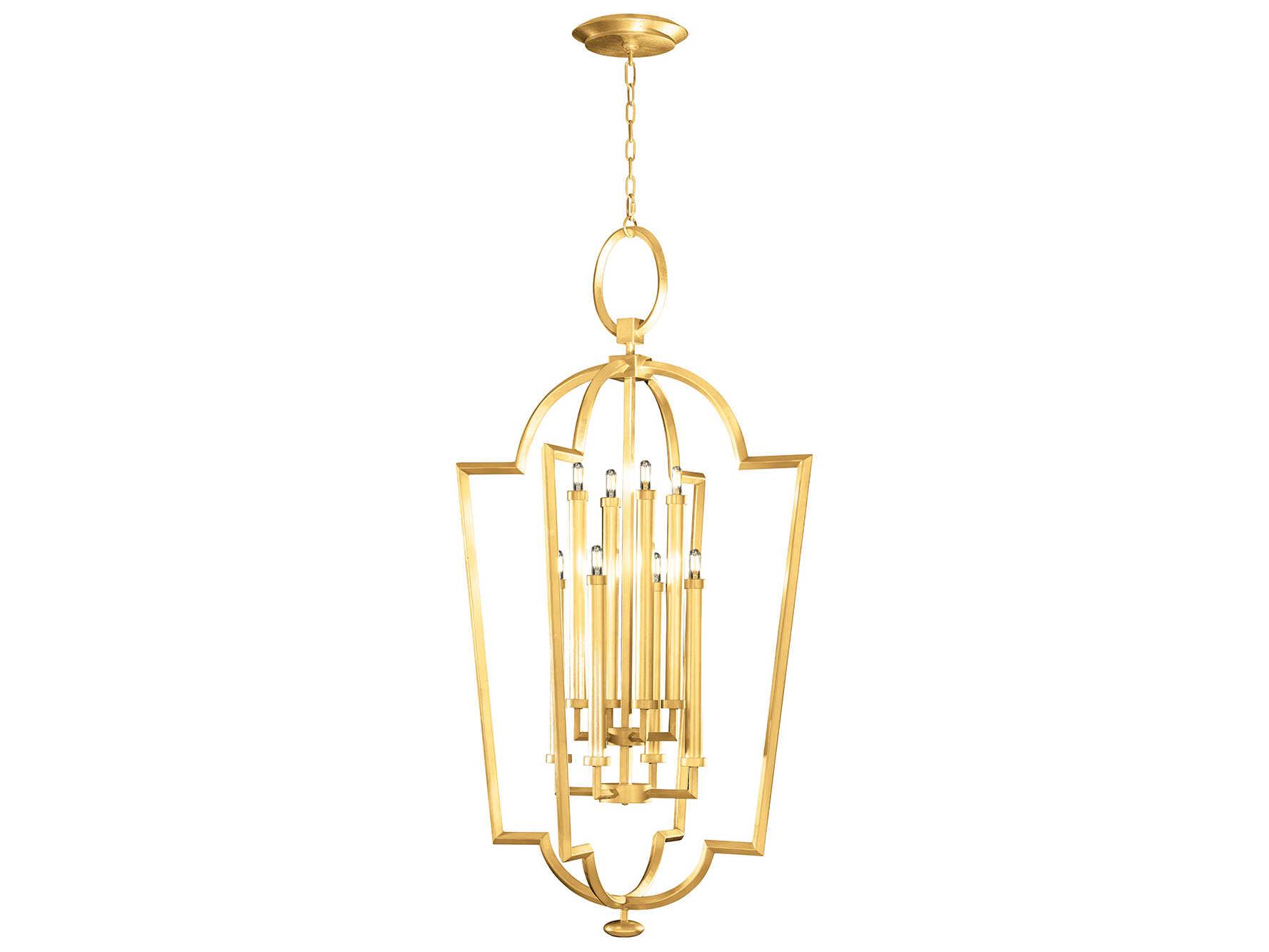 Fine Art Handcrafted Lighting Allegretto 8-Light Gold Leaf Tiered Chandelier