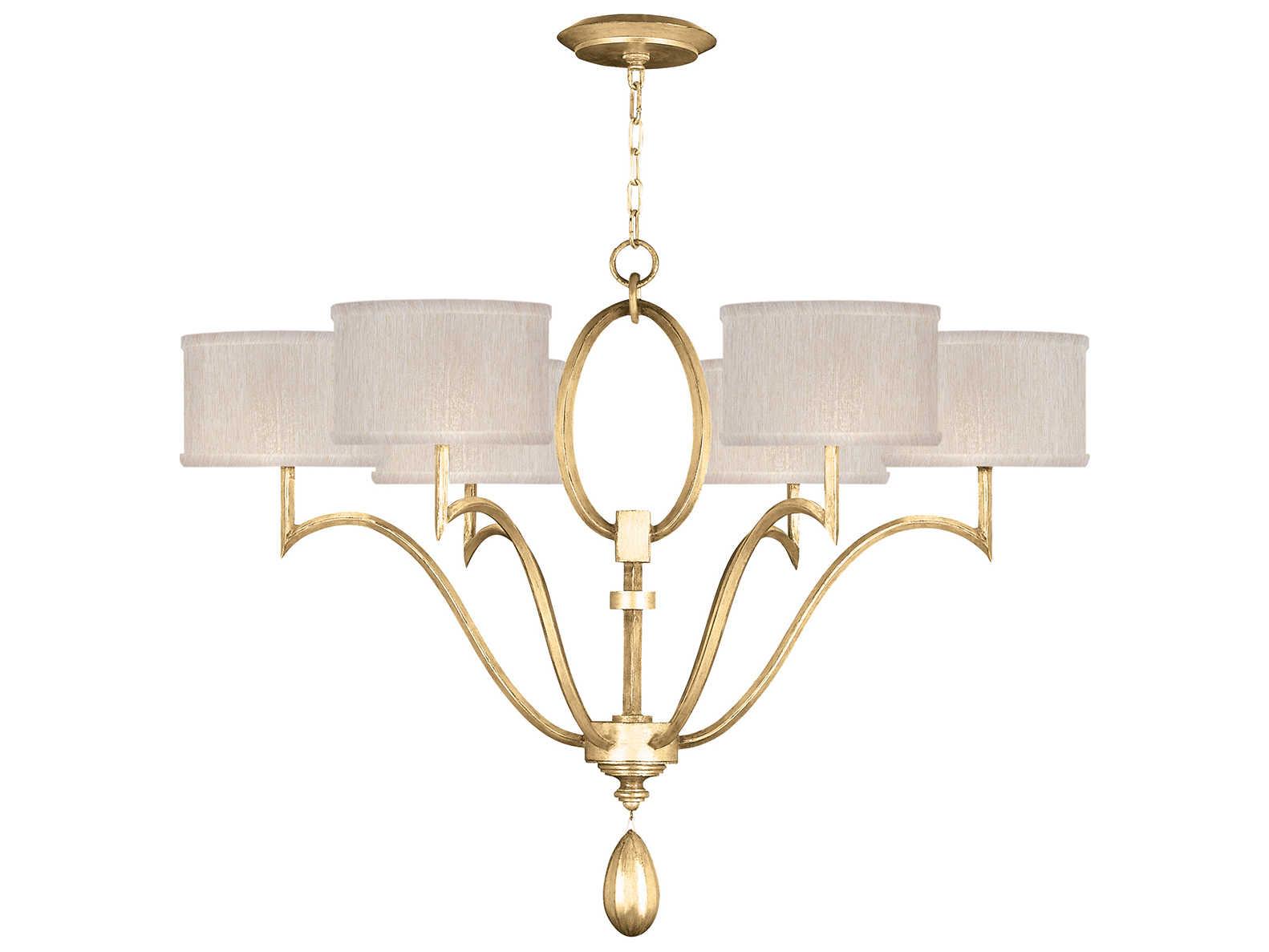 Fine Art Handcrafted Lighting Allegretto 6-Light Gold Leaf Candelabra Chandelier