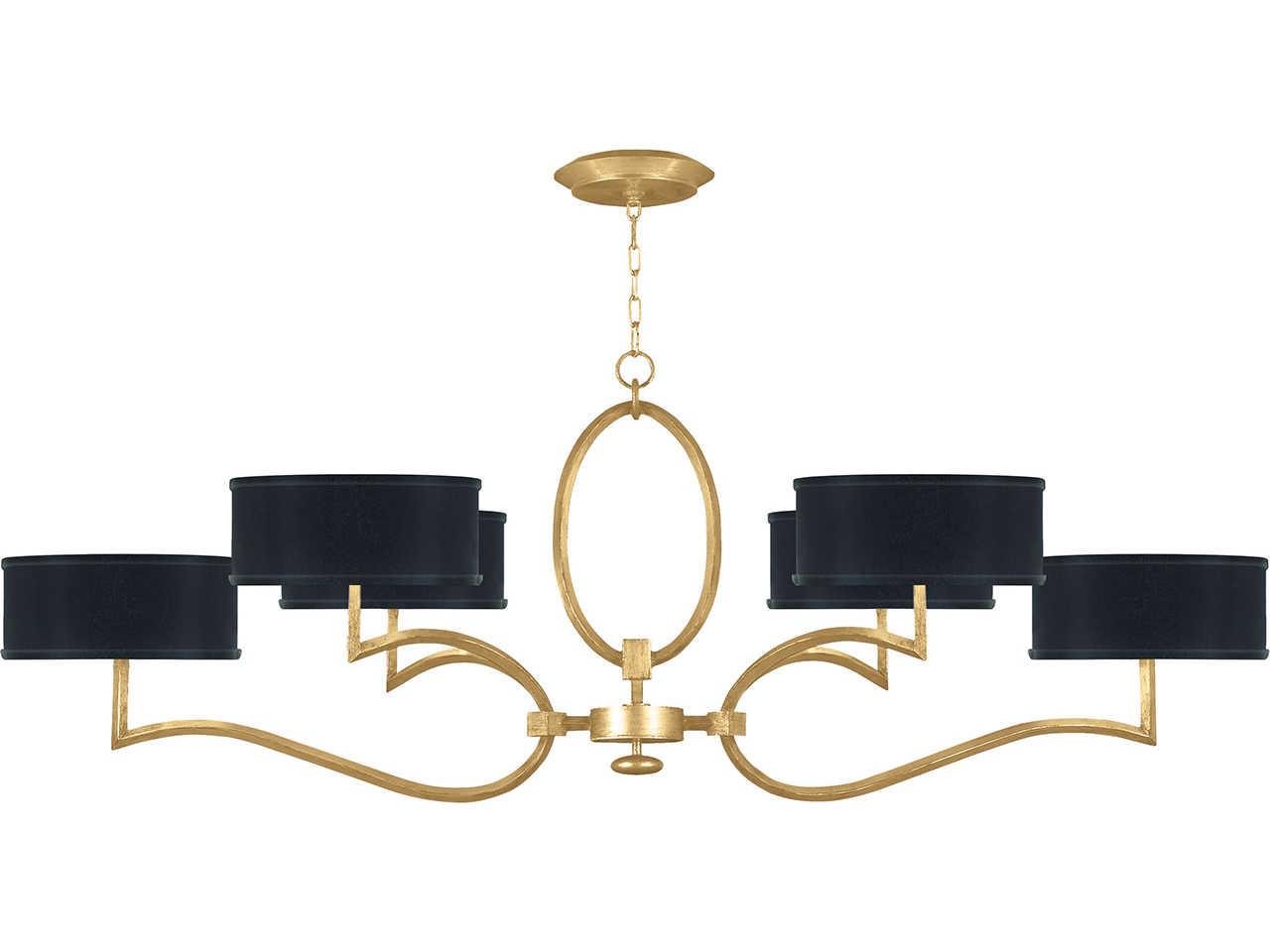 Fine Art Handcrafted Lighting Allegretto 6-Light Gold Leaf Drum Island Pendant