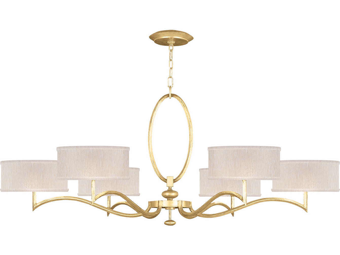 Fine Art Handcrafted Lighting Allegretto 6-Light Gold Leaf Drum Chandelier