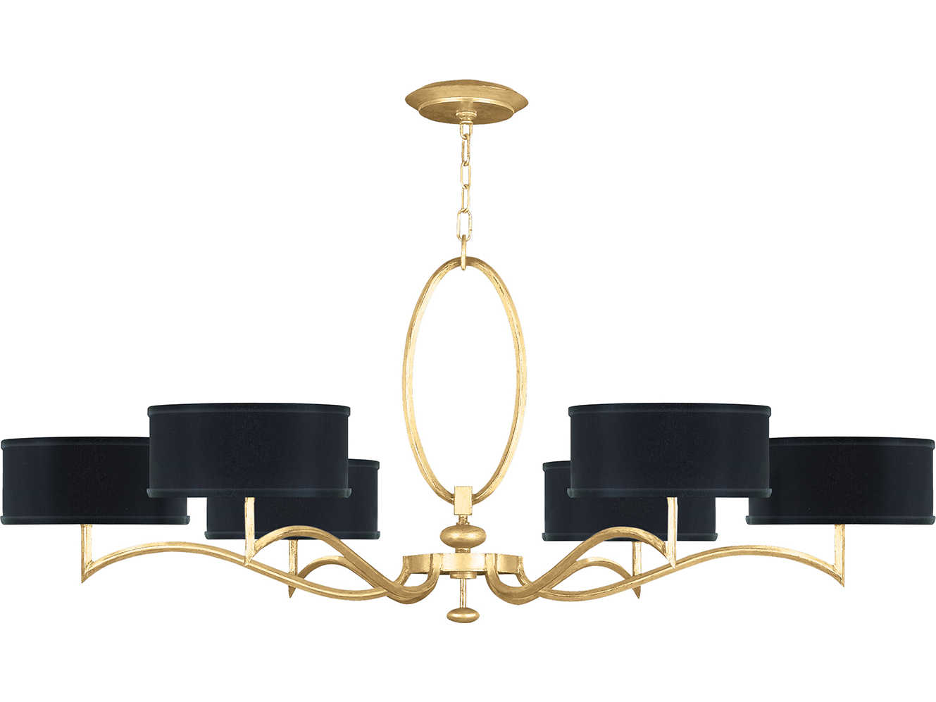 Fine Art Handcrafted Lighting Allegretto 6-Light Gold Leaf Candelabra Drum Chandelier