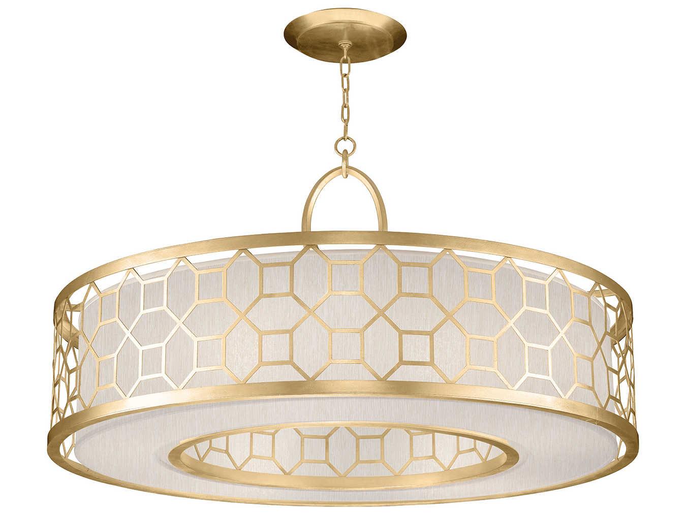 Fine Art Handcrafted Lighting Allegretto 5-Light Gold Leaf Drum Pendant